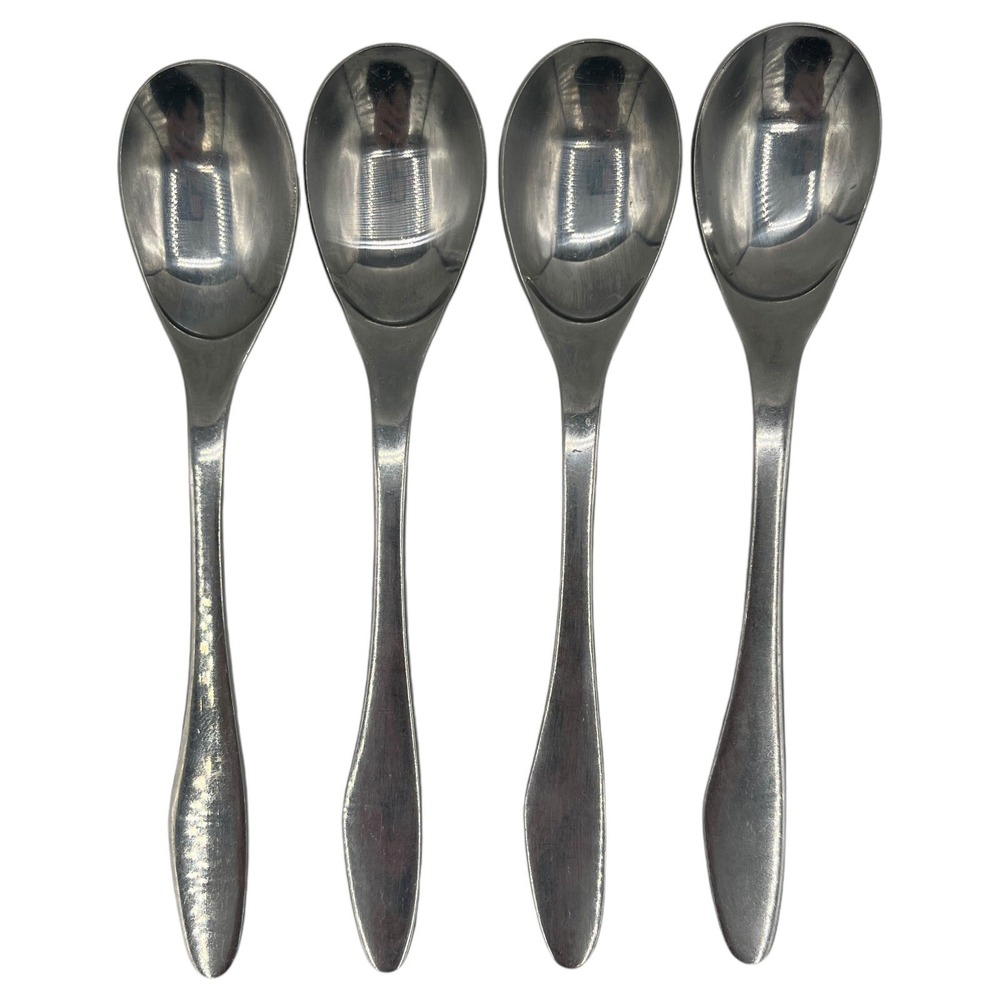 Air Canada Michaud Korea Stainless Steel Teaspoon Set of 4 Vintage Airline 6"